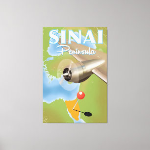 Impressão Em Tela Cartaz de viagem de avião da Península do Sinai