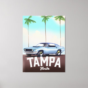 Impressão Em Tela cartaz de viagem de carro em Tampa Florida