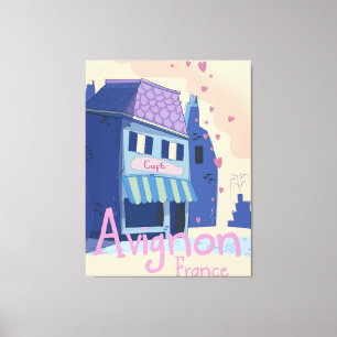 Impressão Em Tela Cartaz de viagem de desenho animado de Avinhão Fra