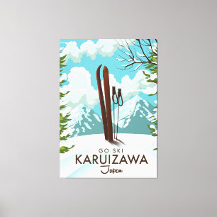Impressão Em Tela Cartaz de viagem de esqui Karuizawa Japão