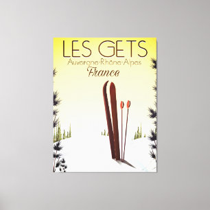 Impressão Em Tela Cartaz de viagem de esqui Les Gets França