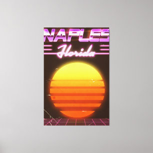 Impressão Em Tela Cartaz de viagem de Nápoles Flórida anos 80