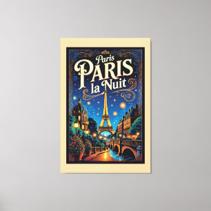 Impressão Em Tela Cartaz de Viagem de Paris,