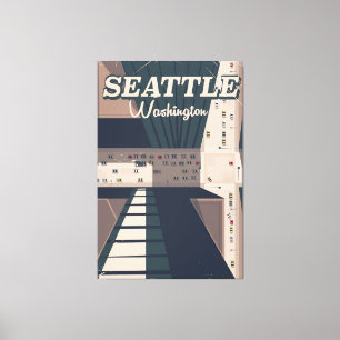 Impressão Em Tela Cartaz de viagem de Seattle, estado de Washington