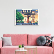 Cartaz de Viagem do Arco do Triunfo de Paris Vinta