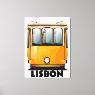 Impressão Em Tela Cartaz de viagem do bonde amarelo de Lisboa