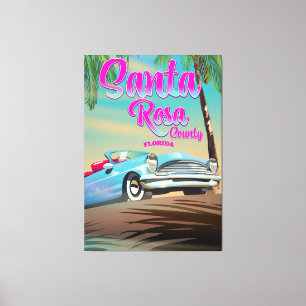 Impressão Em Tela Cartaz de viagem do Condado de Santa Rosa Flórida