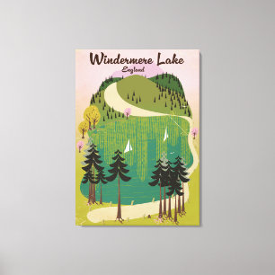 Impressão Em Tela cartaz de viagem do lago windermere