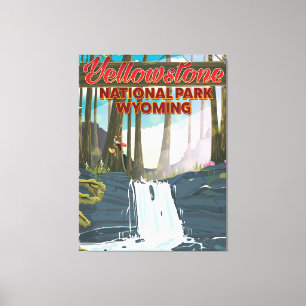Impressão Em Tela Cartaz de viagem do Parque Nacional de Yellowstone