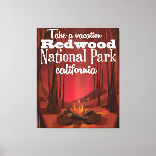 Impressão Em Tela Cartaz de viagem do Parque Nacional Redwood, Calif