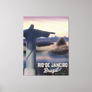 Impressão Em Tela Cartaz de viagem do Rio De Janeiro Brasil.