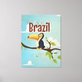 Impressão Em Tela Cartaz de viagem do tucano vintage voar para o Bra