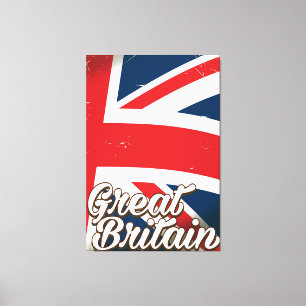 Impressão Em Tela Cartaz de viagem estilo vintage da Grã-Bretanha