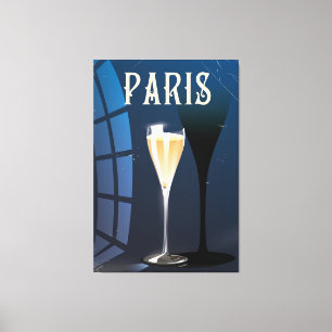 Impressão Em Tela cartaz de viagem estilo vintage de bebida de vinho