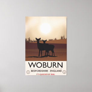Impressão Em Tela Cartaz de viagem estilo vintage de Woburn - Bedfor