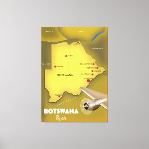 Impressão Em Tela Cartaz de viagem estilo vintage do Botsuana.
