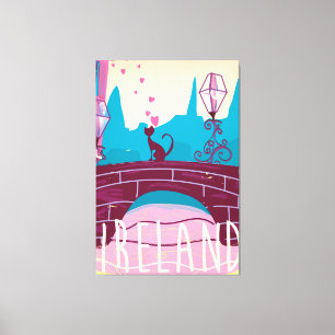 Impressão Em Tela Cartaz de viagem estilo vintage em desenho animado