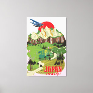 Impressão Em Tela cartaz de viagem estilo vintage Japão
