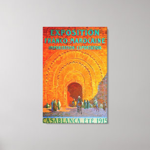 Impressão Em Tela Cartaz de Viagem Francês Antigo Casablanca Marroco