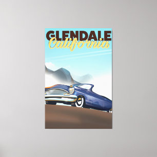 Impressão Em Tela cartaz de viagem Glendale, Califórnia