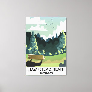 Impressão Em Tela Cartaz de viagem Hampstead Heath Londres.