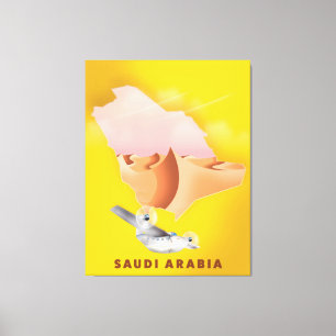 Impressão Em Tela Cartaz de viagem ilustrado da Arábia Saudita.
