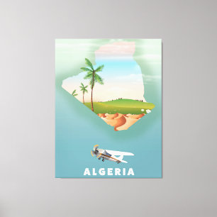 Impressão Em Tela Cartaz de viagem ilustrado da Argélia.