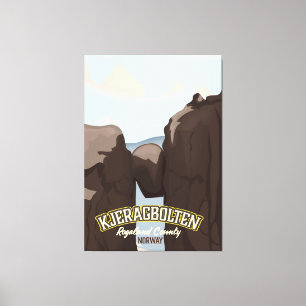 Impressão Em Tela cartaz de viagem kjeragbolten norueguês.