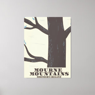 Impressão Em Tela cartaz de viagem montanhas mourne irlanda do norte