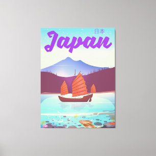 Impressão Em Tela cartaz de viagem paisagem japão