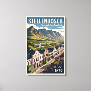 Impressão Em Tela Cartaz de Viagem Retro Stellenbosch África do Sul