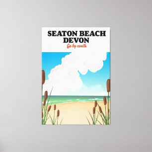 Impressão Em Tela cartaz de viagem Seaton Beach Dorset