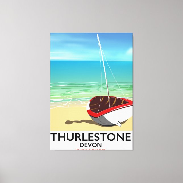 Impressão Em Tela Cartaz de viagem Thurlestone South Devon (Frente)