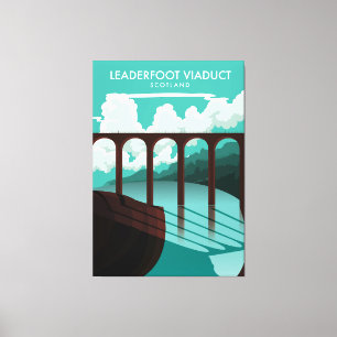 Impressão Em Tela Cartaz de viagem Viaduto Leaderfoot Escócia
