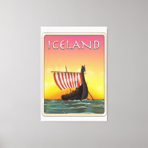 Impressão Em Tela cartaz de viagem Viking Islândia
