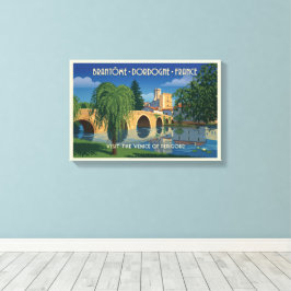 Impressão Em Tela Cartaz de Viagem Vintage Brantôme Dordogne França