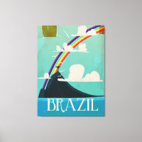 cartaz de viagem vintage brasil cristão o redentor