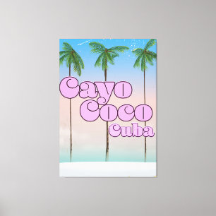 Impressão Em Tela Cartaz de viagem vintage Cayo Coco Cuba