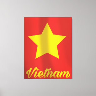Impressão Em Tela cartaz de viagem vintage da bandeira do Vietnã