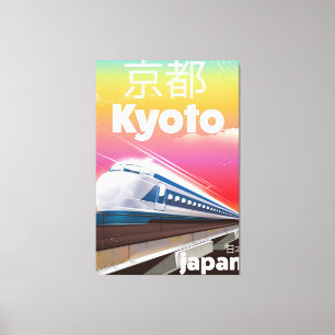 Impressão Em Tela cartaz de viagem vintage de trem bala de kioto Jap