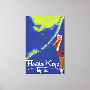 Impressão Em Tela Cartaz de viagem vintage do pelicano das Florida K