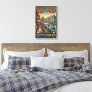 Impressão Em Tela Cartaz de Viagem Vintage Irlanda