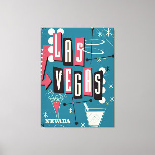 Impressão Em Tela Cartaz de viagem vintage Las Vegas nevada