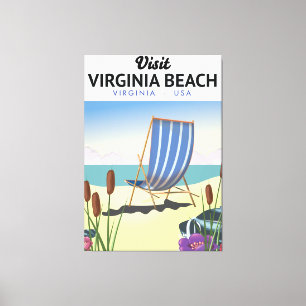 Impressão Em Tela cartaz de viagem Virginia Beach Virgínia EUA