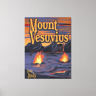 Impressão Em Tela cartaz de viagem vulcão Monte Vesúvio