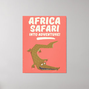 Impressão Em Tela Cartaz do Crocodilo Safari África!