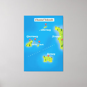 Impressão Em Tela Cartaz do mapa das Ilhas do Canal.