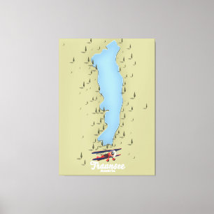 Impressão Em Tela Cartaz do mapa do lago austríaco Traunsee