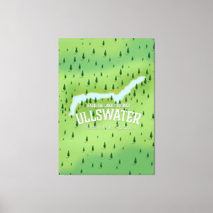 Impressão Em Tela Cartaz do mapa do viagem do distrito do lago