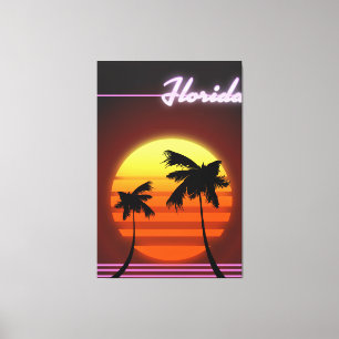 Impressão Em Tela Cartaz do pôr do sol da Flórida 1984